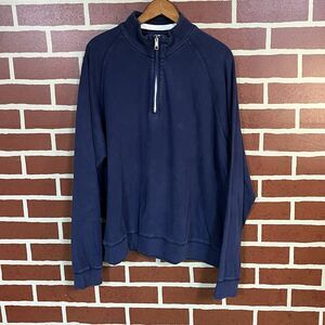 Bobby Jones Sweater Men XXL 2X Navy Blue Cotton Long Sleeve 1/4 Zip Pullover